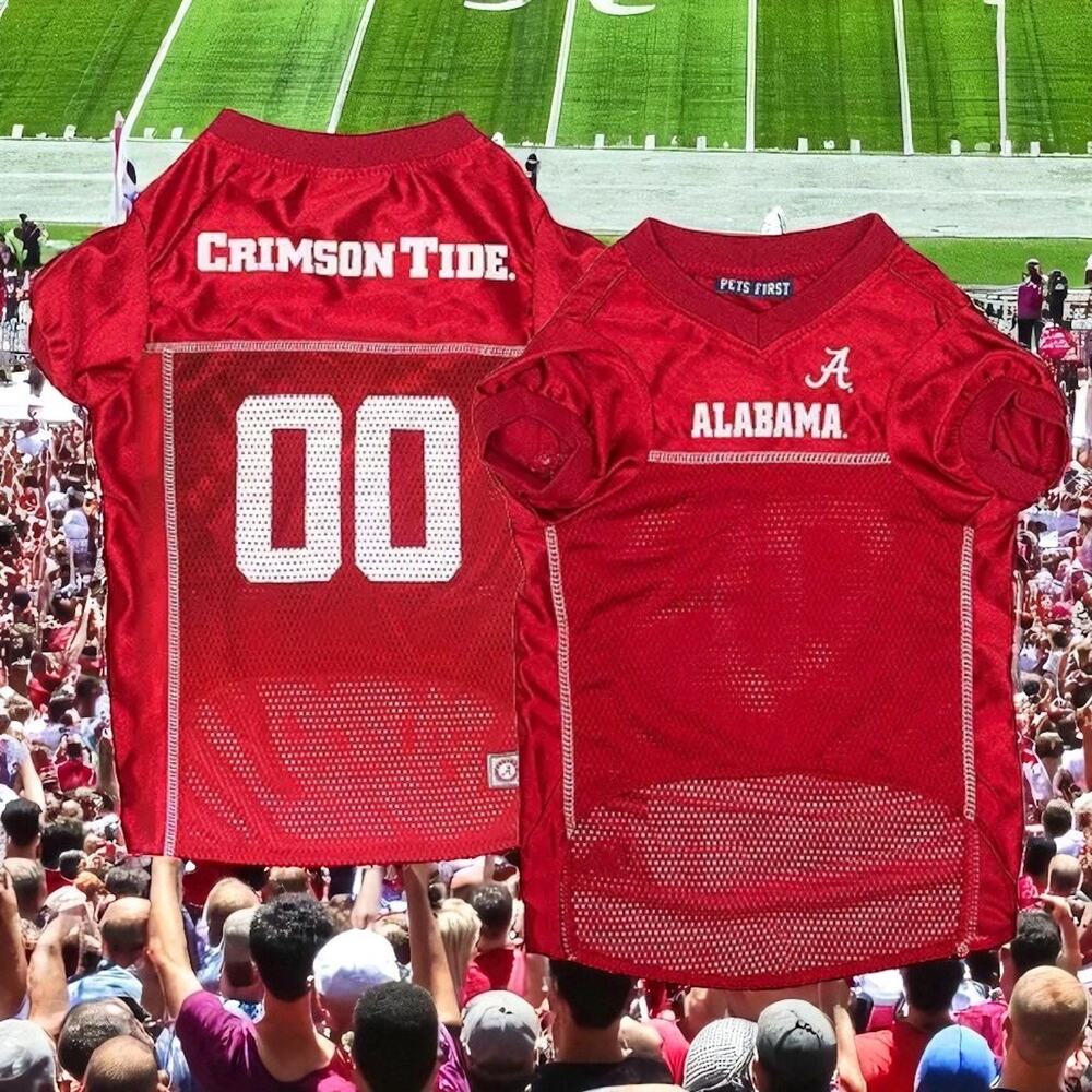 Alabama Crimson Tide Dog Jersey Large NCAA Pets First Football Mesh Shirt Roll